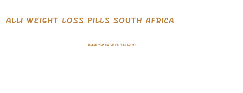 Alli Weight Loss Pills South Africa