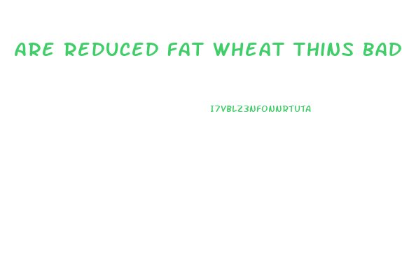 Are Reduced Fat Wheat Thins Bad For You