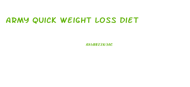 Army Quick Weight Loss Diet