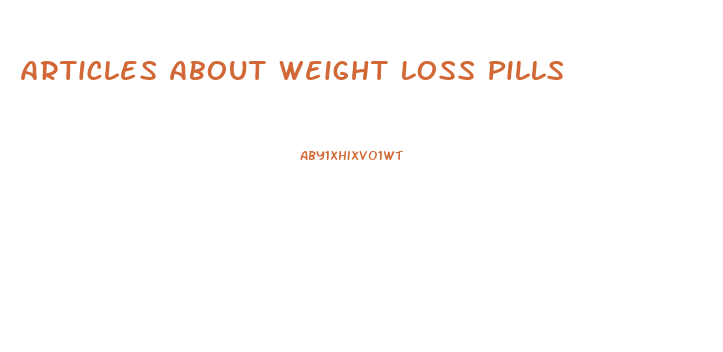 Articles About Weight Loss Pills