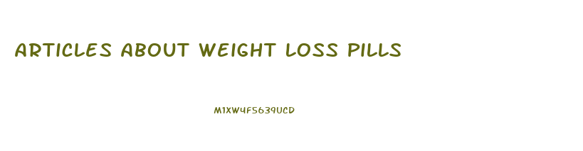 Articles About Weight Loss Pills