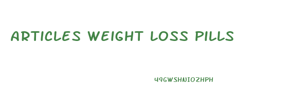Articles Weight Loss Pills