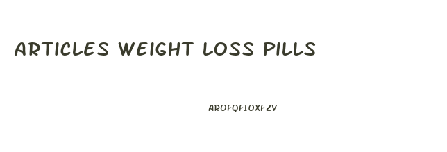 Articles Weight Loss Pills