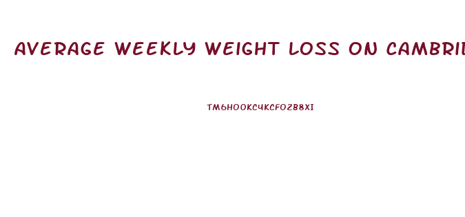 Average Weekly Weight Loss On Cambridge Diet