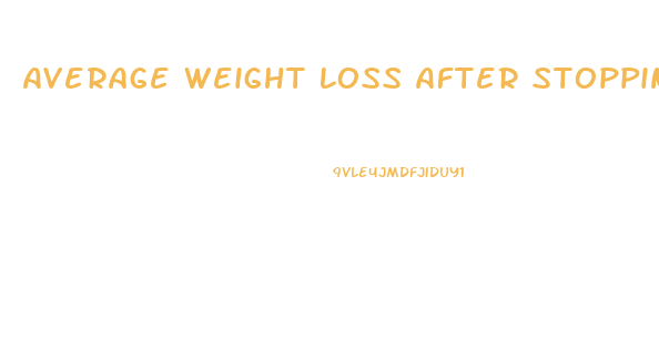 Average Weight Loss After Stopping Birth Control Pill