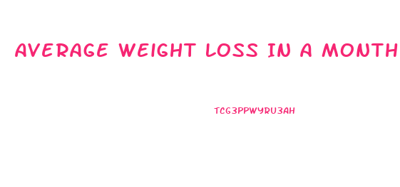 Average Weight Loss In A Month On Keto Diet