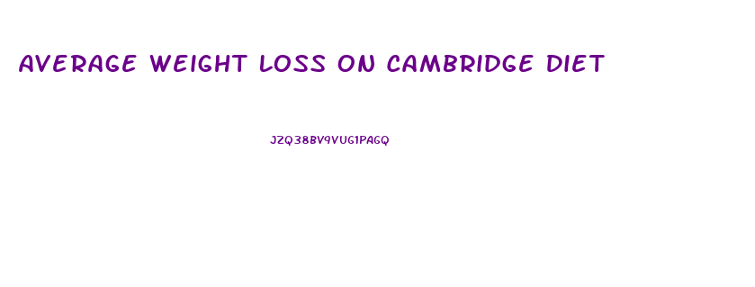 Average Weight Loss On Cambridge Diet