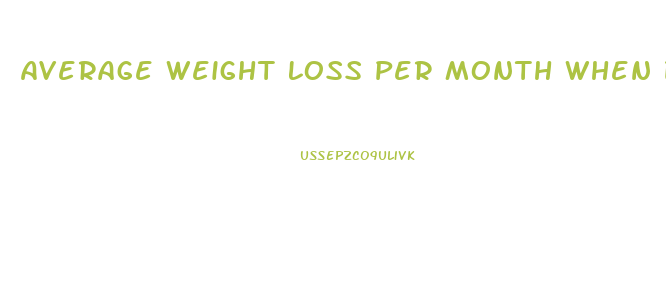Average Weight Loss Per Month When Dieting After 25