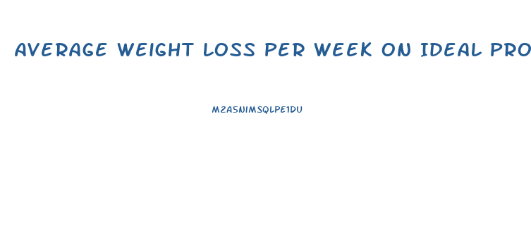 Average Weight Loss Per Week On Ideal Protein Diet