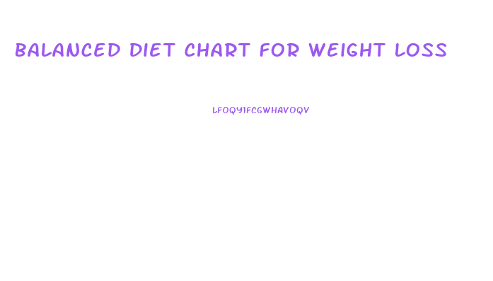 Balanced Diet Chart For Weight Loss