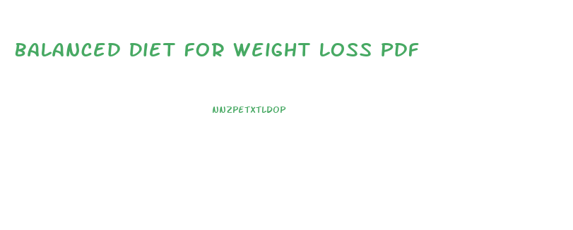 Balanced Diet For Weight Loss Pdf