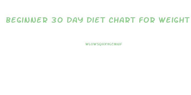 Beginner 30 Day Diet Chart For Weight Loss