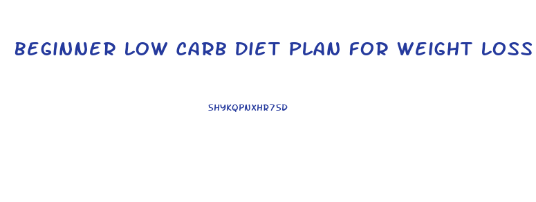 Beginner Low Carb Diet Plan For Weight Loss