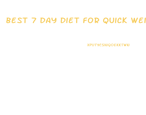 Best 7 Day Diet For Quick Weight Loss