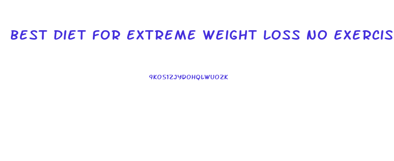Best Diet For Extreme Weight Loss No Exercise Plan