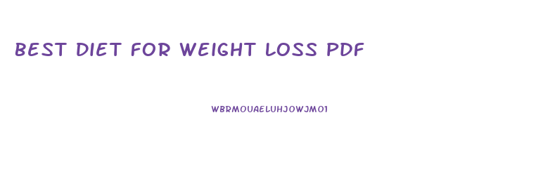 Best Diet For Weight Loss Pdf