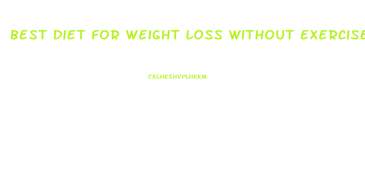 Best Diet For Weight Loss Without Exercise