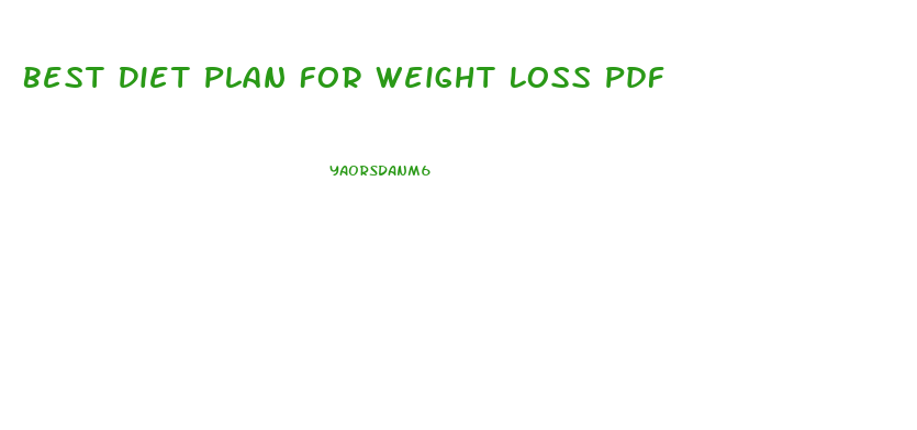 Best Diet Plan For Weight Loss Pdf