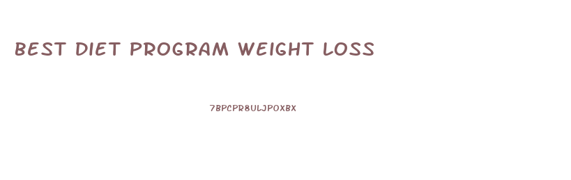 Best Diet Program Weight Loss