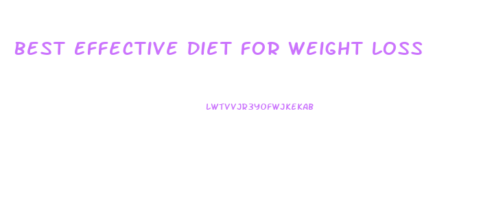 Best Effective Diet For Weight Loss