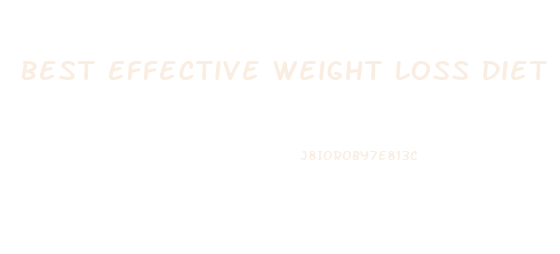 Best Effective Weight Loss Diet