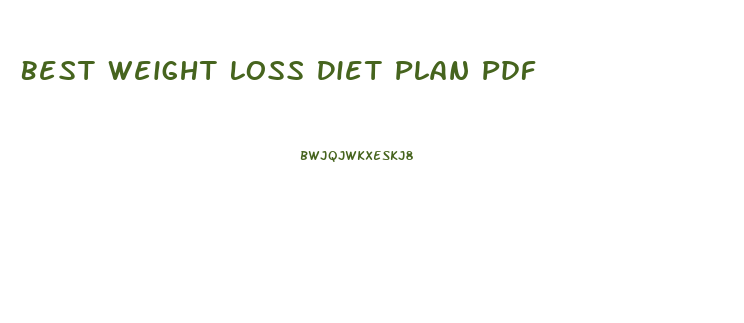 Best Weight Loss Diet Plan Pdf