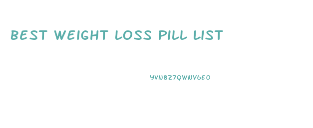 Best Weight Loss Pill List