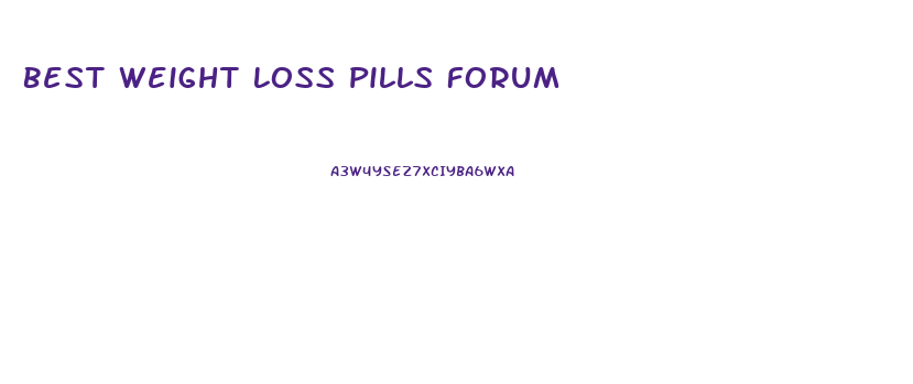 Best Weight Loss Pills Forum