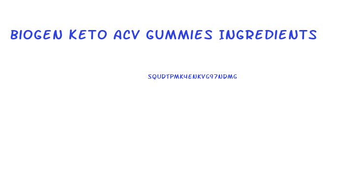 Biogen Keto Acv Gummies Ingredients