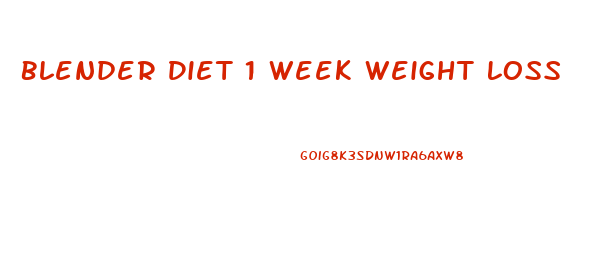 Blender Diet 1 Week Weight Loss