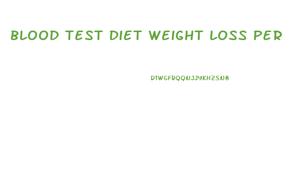 Blood Test Diet Weight Loss Perth