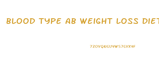 Blood Type Ab Weight Loss Diet