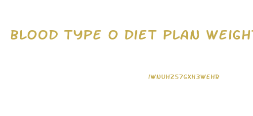 Blood Type O Diet Plan Weight Loss