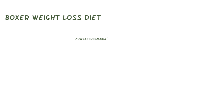 Boxer Weight Loss Diet