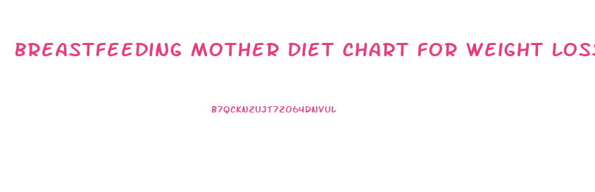 Breastfeeding Mother Diet Chart For Weight Loss