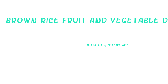 Brown Rice Fruit And Vegetable Diet Weight Loss