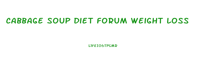 Cabbage Soup Diet Forum Weight Loss