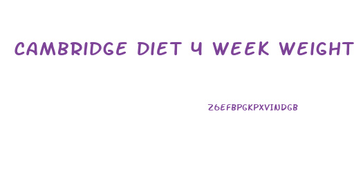 Cambridge Diet 4 Week Weight Loss