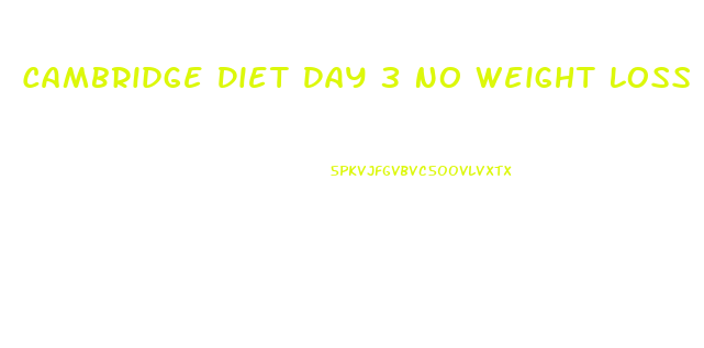 Cambridge Diet Day 3 No Weight Loss