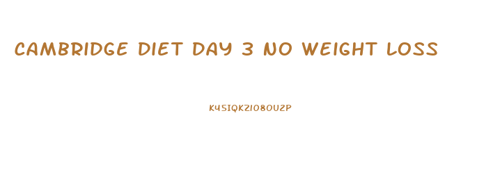Cambridge Diet Day 3 No Weight Loss