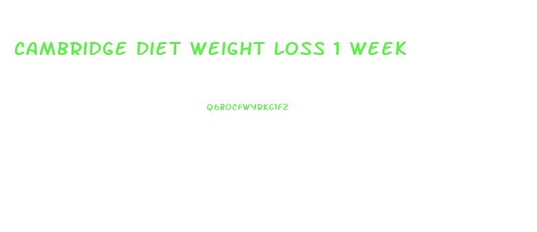 Cambridge Diet Weight Loss 1 Week