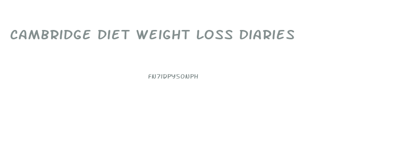 Cambridge Diet Weight Loss Diaries