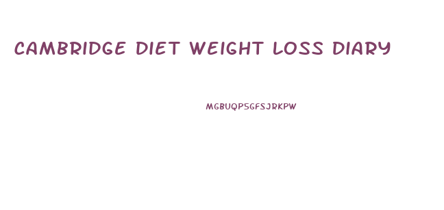 Cambridge Diet Weight Loss Diary