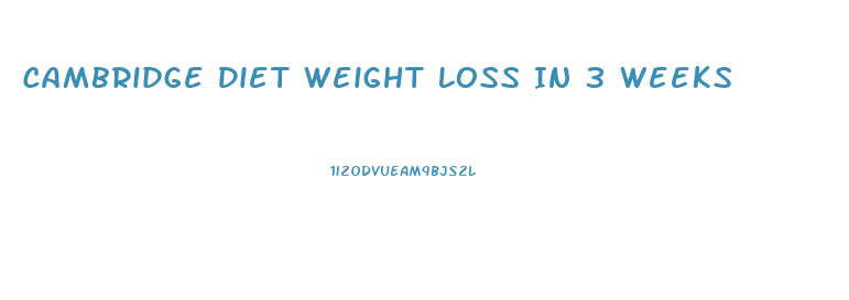 Cambridge Diet Weight Loss In 3 Weeks