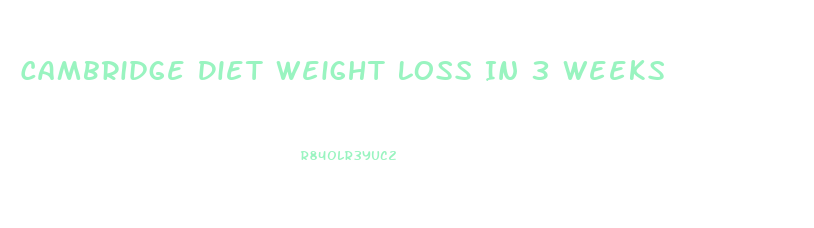 Cambridge Diet Weight Loss In 3 Weeks