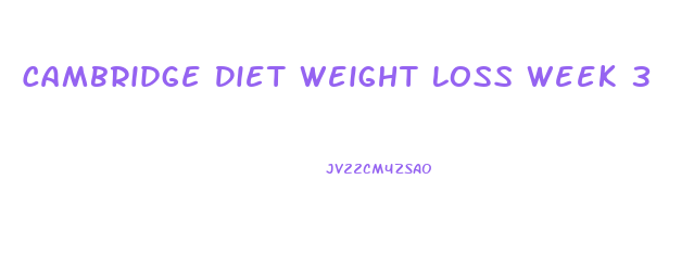Cambridge Diet Weight Loss Week 3