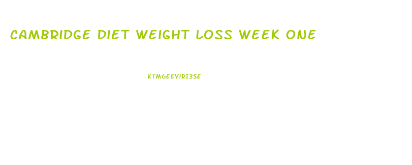 Cambridge Diet Weight Loss Week One