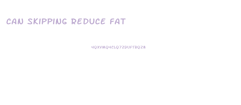 Can Skipping Reduce Fat