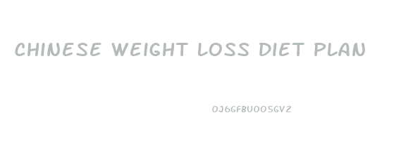 Chinese Weight Loss Diet Plan