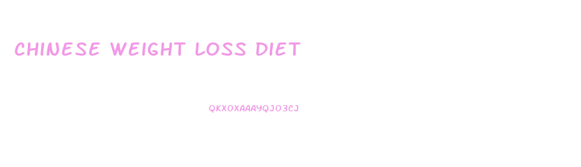 Chinese Weight Loss Diet